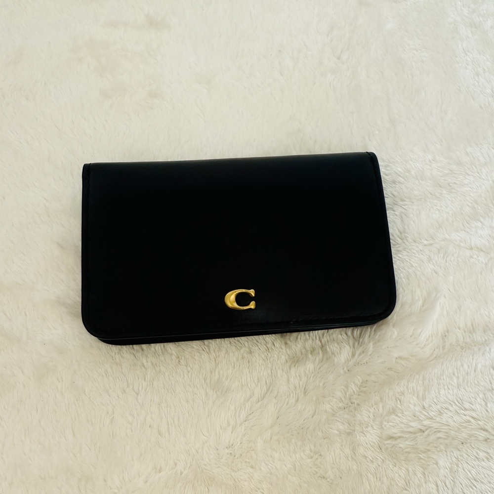 Coach black small leather wallet